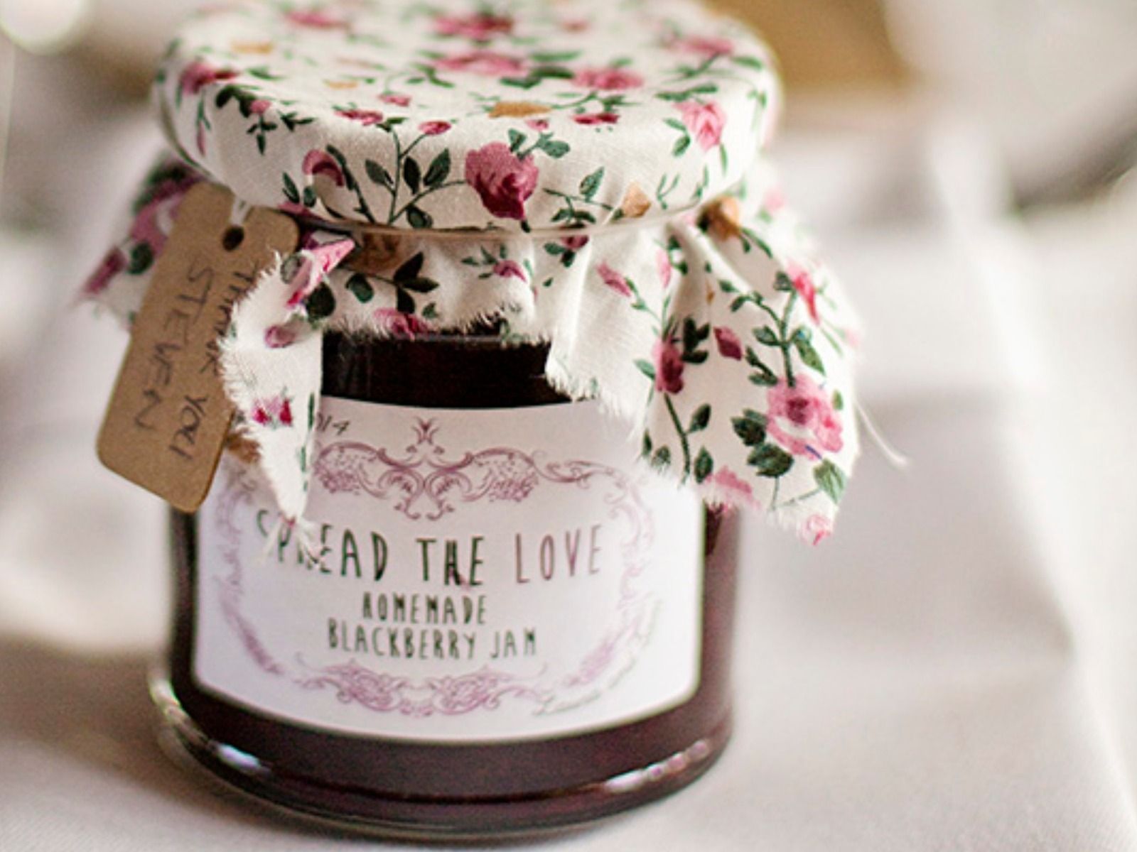 Homemade Strawberry Jam Wedding Favours