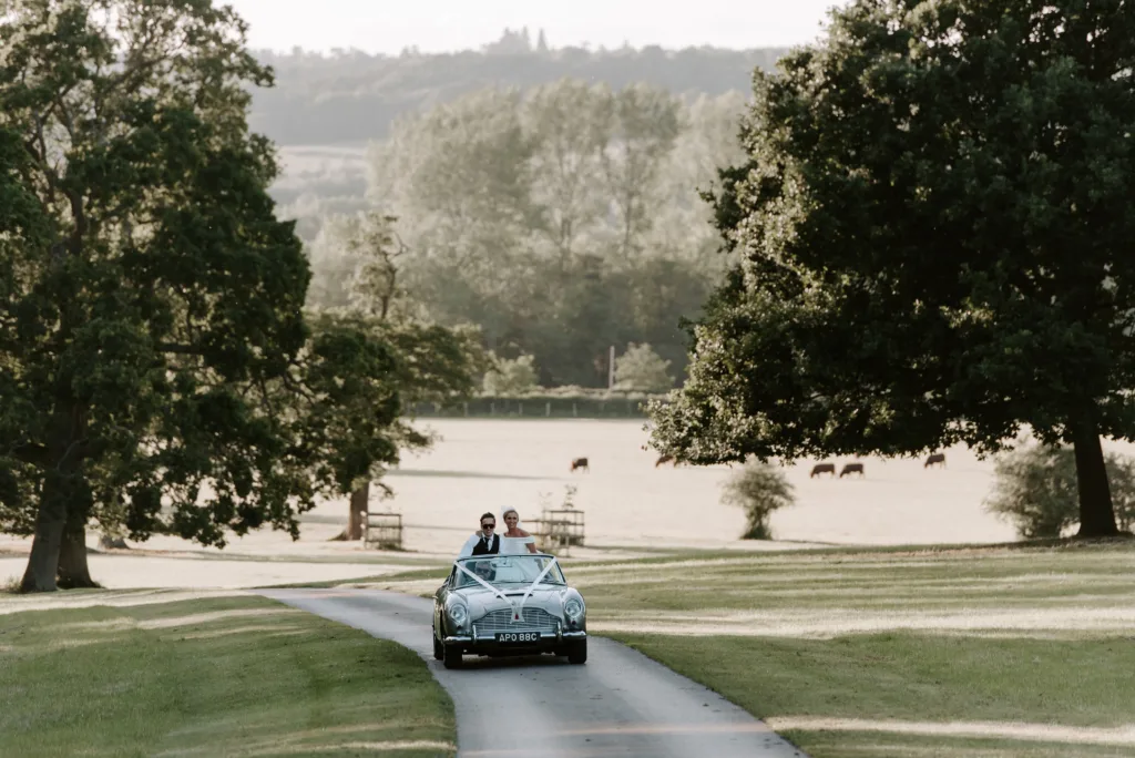 Sports car with bride and groom &ndash; Wasing Park